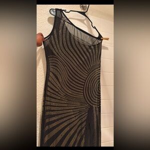 Black and Gold Beaded Dress